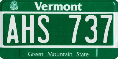 VT license plate AHS737