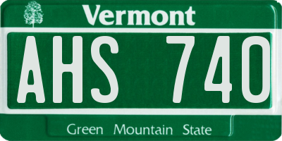 VT license plate AHS740