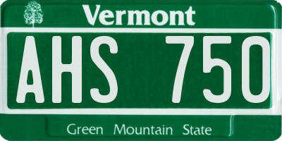 VT license plate AHS750