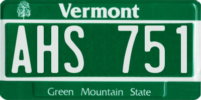 VT license plate AHS751