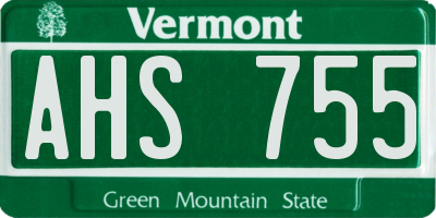 VT license plate AHS755