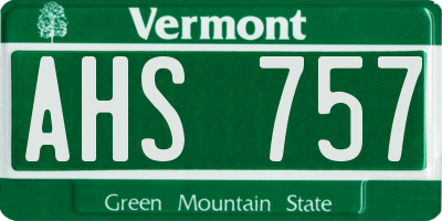 VT license plate AHS757