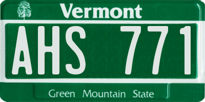 VT license plate AHS771