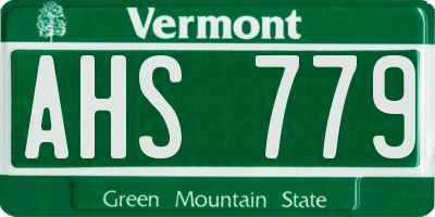 VT license plate AHS779