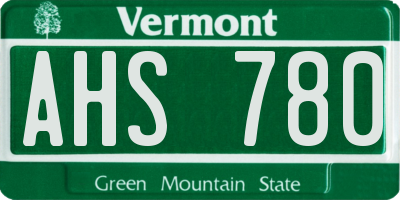 VT license plate AHS780