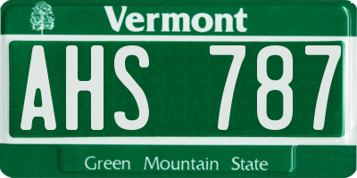VT license plate AHS787