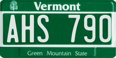 VT license plate AHS790