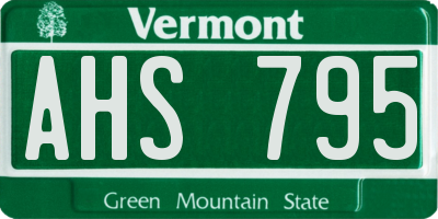 VT license plate AHS795