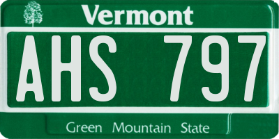 VT license plate AHS797