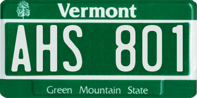 VT license plate AHS801