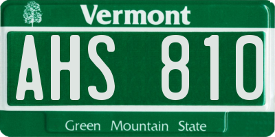 VT license plate AHS810