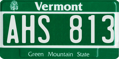 VT license plate AHS813