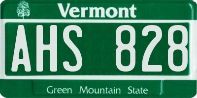 VT license plate AHS828