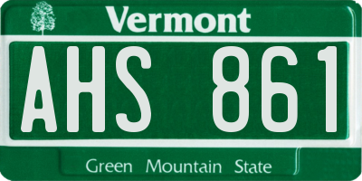 VT license plate AHS861