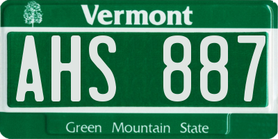 VT license plate AHS887