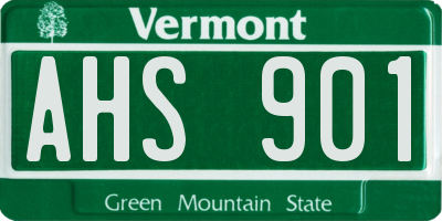 VT license plate AHS901