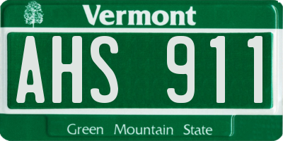VT license plate AHS911