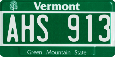 VT license plate AHS913