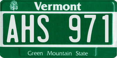VT license plate AHS971