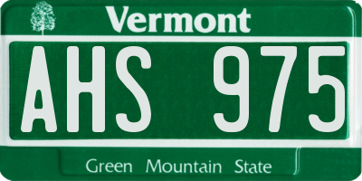 VT license plate AHS975