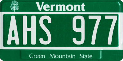 VT license plate AHS977
