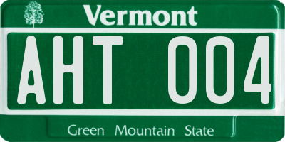 VT license plate AHT004