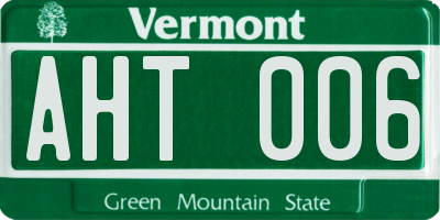 VT license plate AHT006