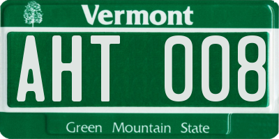 VT license plate AHT008