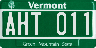 VT license plate AHT011