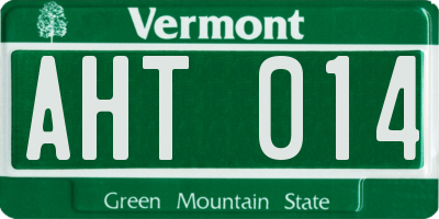 VT license plate AHT014