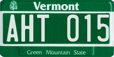 VT license plate AHT015