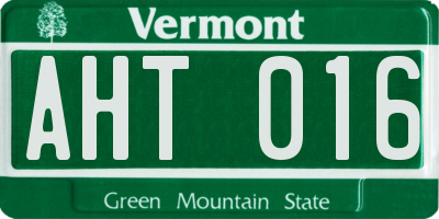 VT license plate AHT016