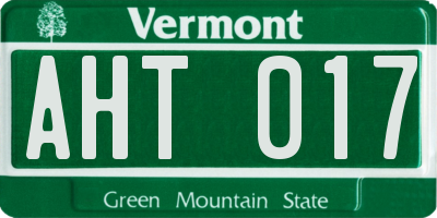 VT license plate AHT017