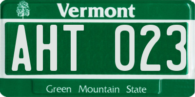 VT license plate AHT023