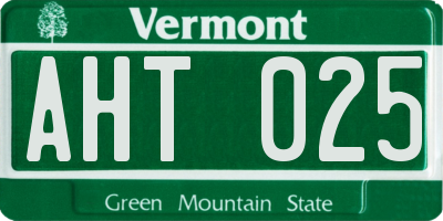VT license plate AHT025