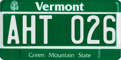 VT license plate AHT026