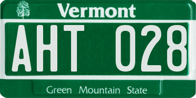 VT license plate AHT028