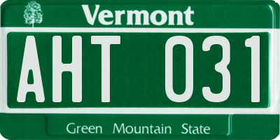 VT license plate AHT031