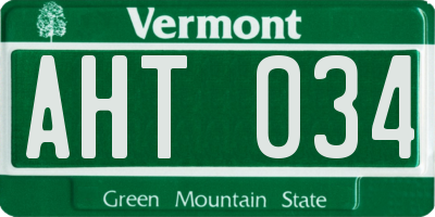 VT license plate AHT034