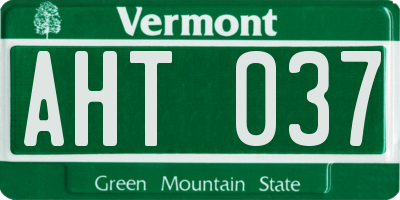 VT license plate AHT037