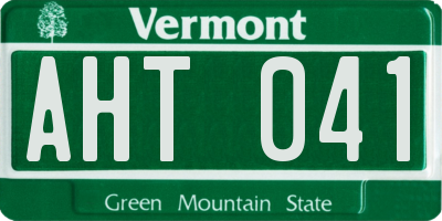 VT license plate AHT041