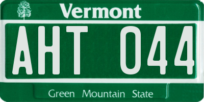 VT license plate AHT044