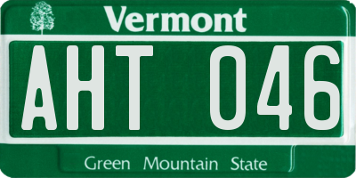 VT license plate AHT046