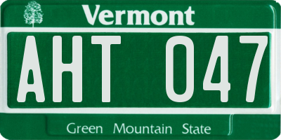 VT license plate AHT047