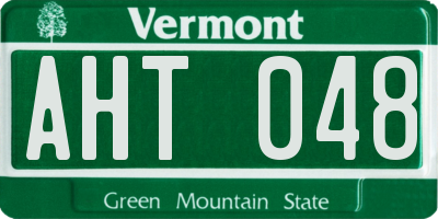 VT license plate AHT048