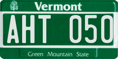 VT license plate AHT050