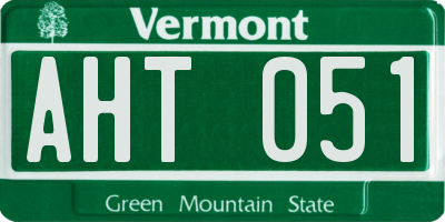 VT license plate AHT051