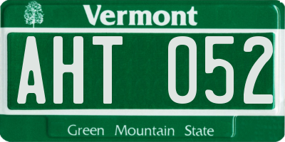 VT license plate AHT052