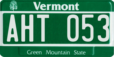 VT license plate AHT053