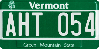 VT license plate AHT054